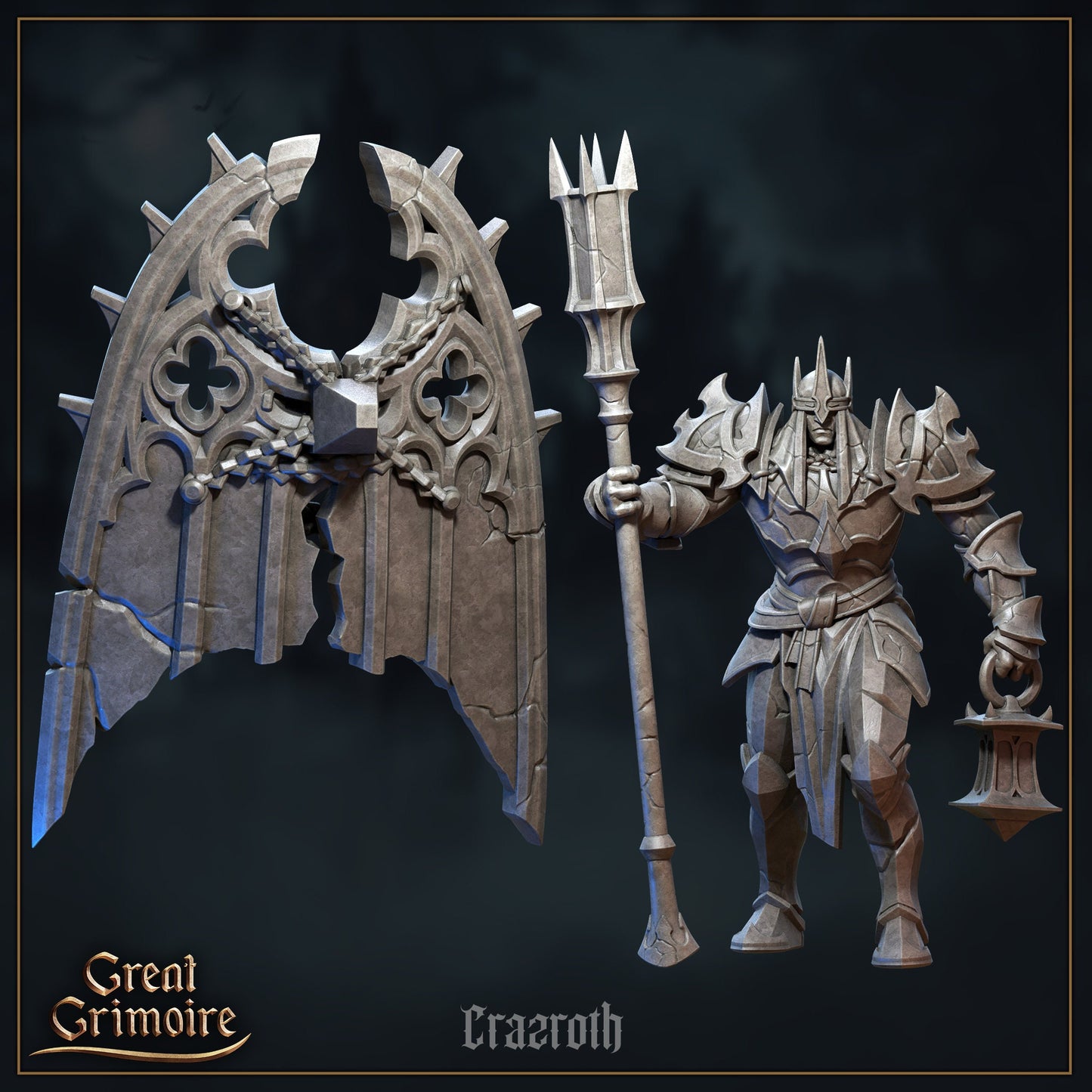 Crazroth | Cursed in Stone | D&D Tabletop Miniature | Great Grimoire
