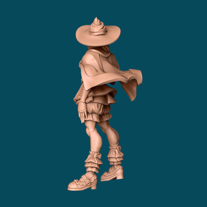 Hugh a Mage in a Dress | D&D TTRPG Miniature | Awkward Penguin Minis