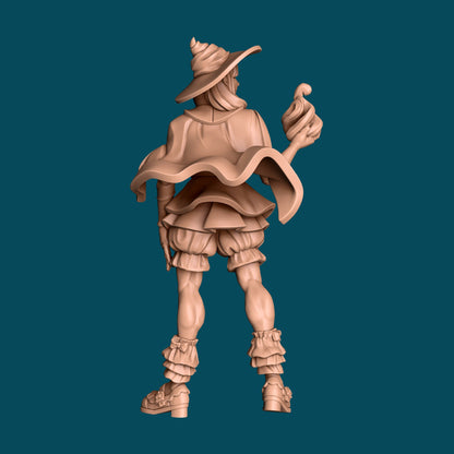 Hugh a Mage in a Dress | D&D TTRPG Miniature | Awkward Penguin Minis