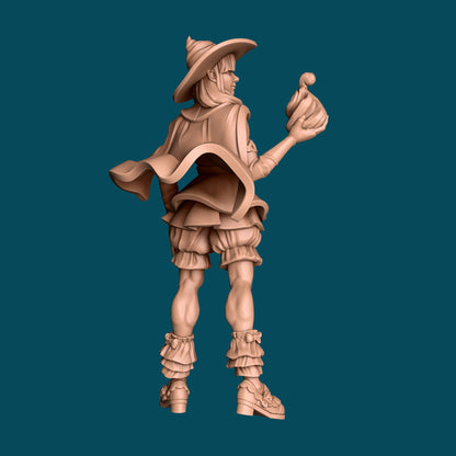 Hugh a Mage in a Dress | D&D TTRPG Miniature | Awkward Penguin Minis