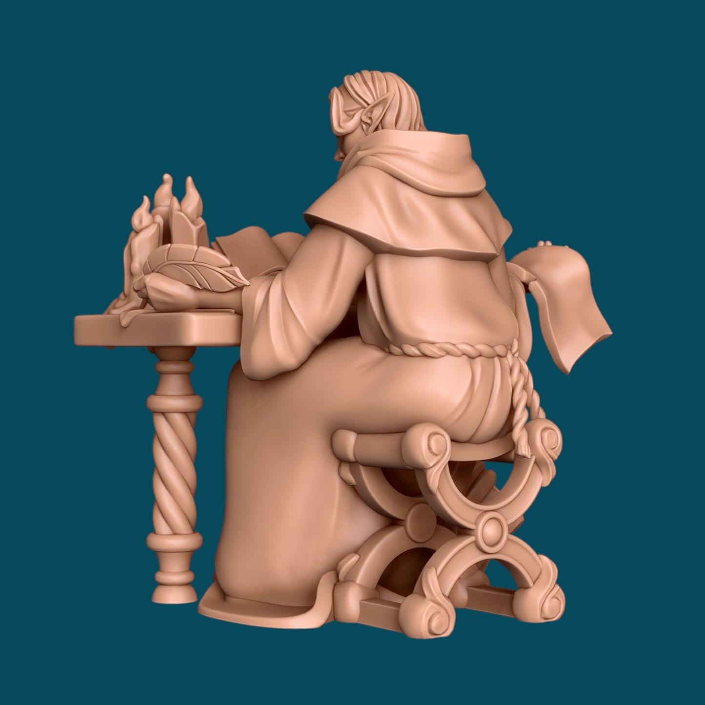 Vessa an Elven Scribe | D&D TTRPG Miniature | Awkward Penguin Minis