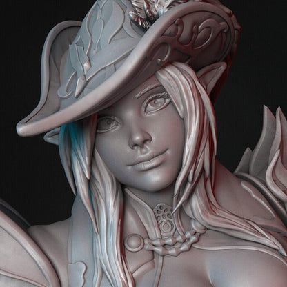 Elf Bard | Tabletop and Display Scale | TTRPG D&D Miniature | Custom Miniatures/Dungeon Pin Ups | Unpainted, Unplated Resin 8k