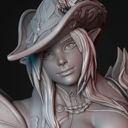 Elf Bard | Tabletop and Display Scale | TTRPG D&D Miniature | Custom Miniatures/Dungeon Pin Ups | Unpainted, Unplated Resin 8k