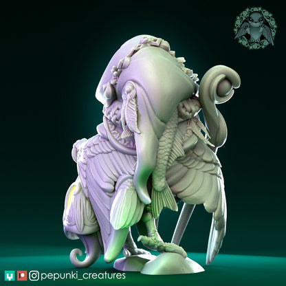 Kingfisher Druid | Tabletop or Display Scale | D&D Humblewood TTRPG Miniature | Pepunki Creatures