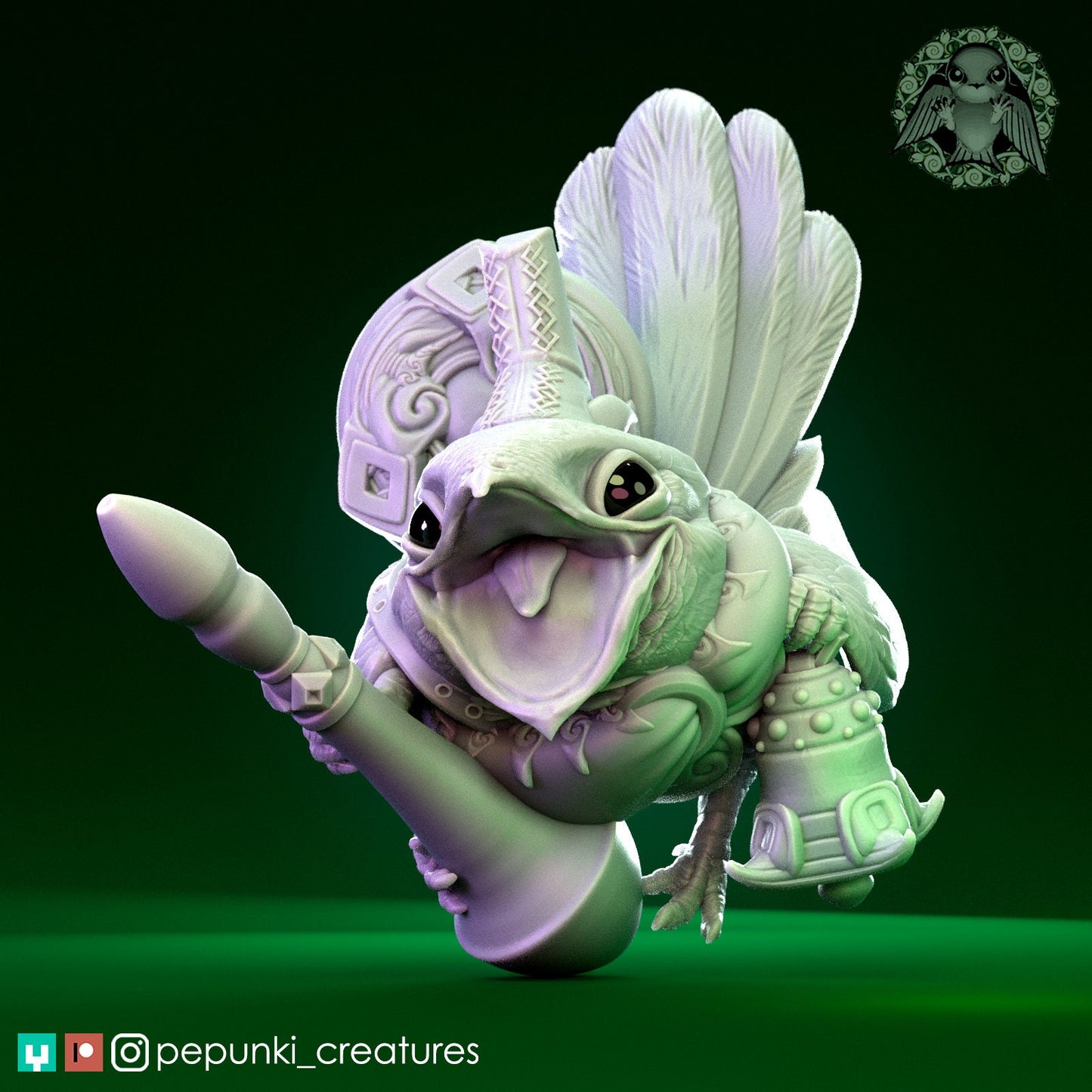 Herald Nightjar | Tabletop or Display Scale | D&D Humblewood TTRPG Miniature | Pepunki Creatures