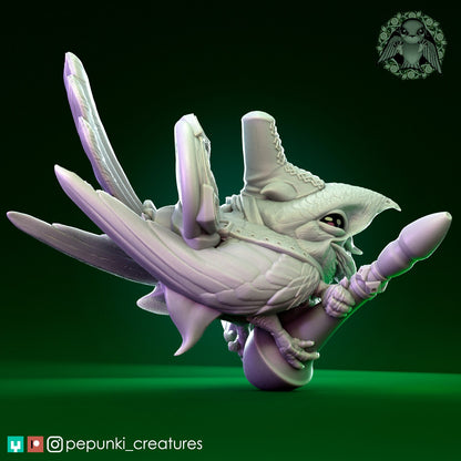 Herald Nightjar | Tabletop or Display Scale | D&D Humblewood TTRPG Miniature | Pepunki Creatures