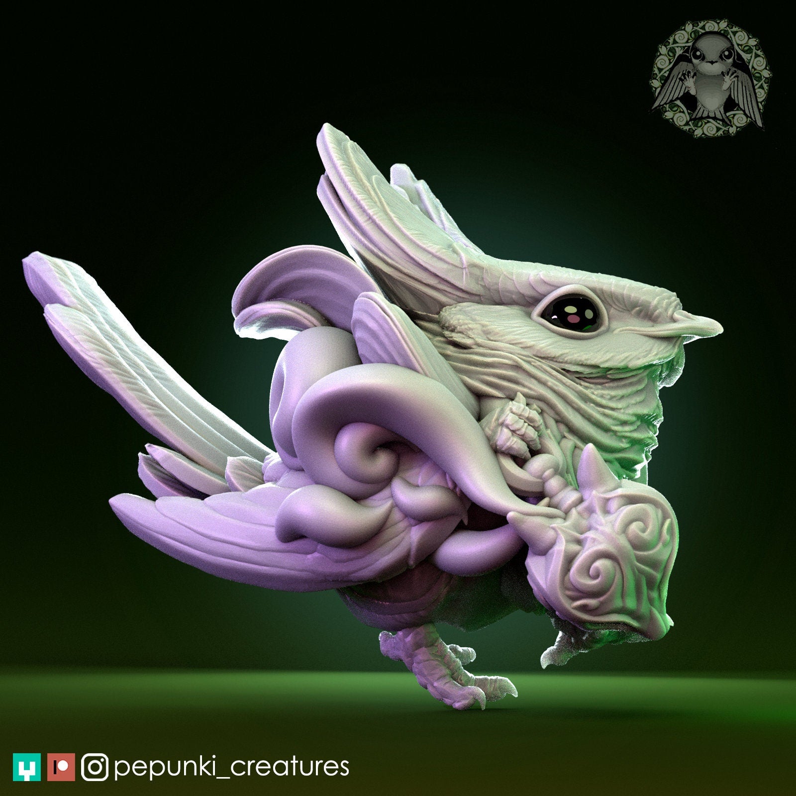 Fancy Boss Nightjar | Tabletop or Display Scale | D&D Humblewood TTRPG Miniature | Pepunki Creatures