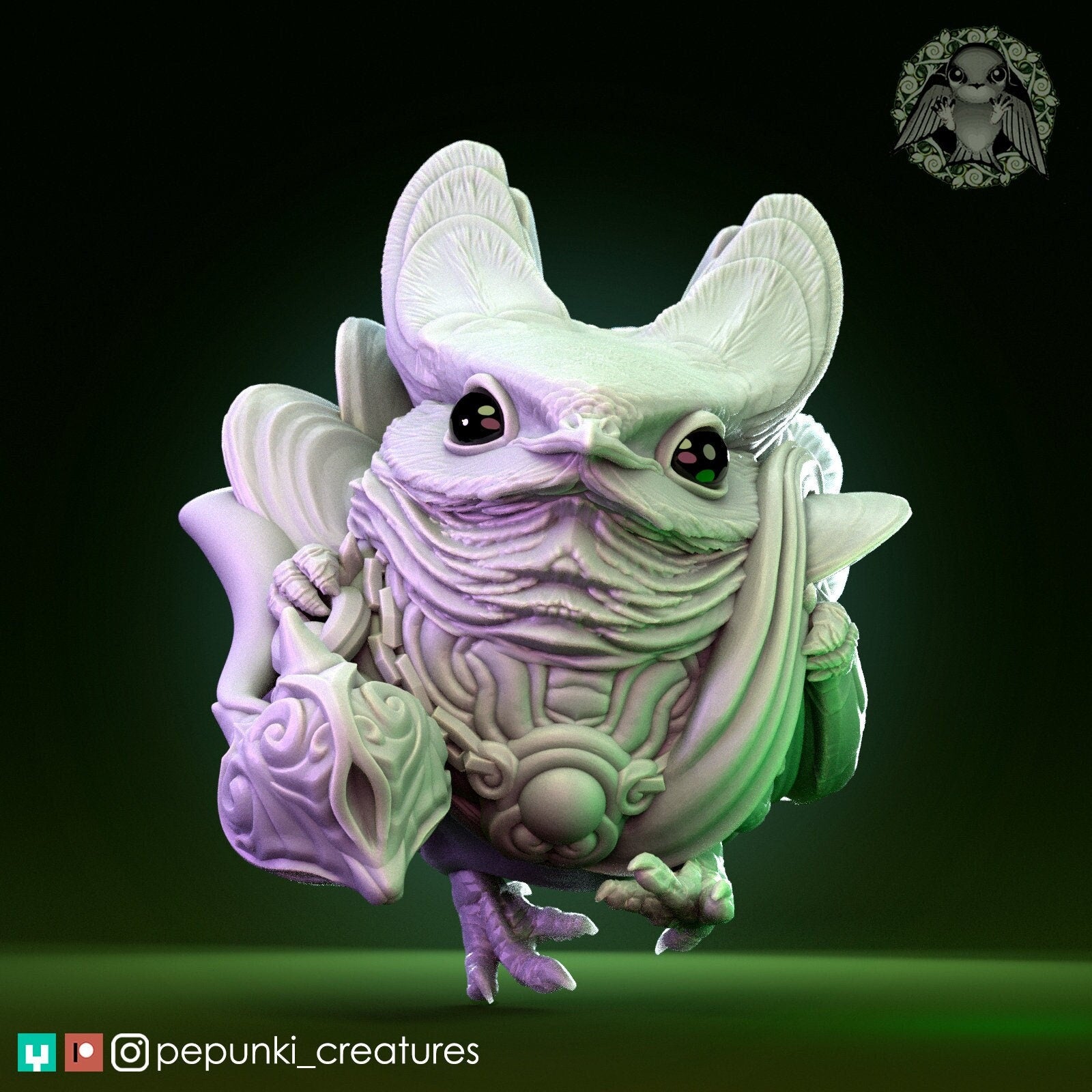 Fancy Boss Nightjar | Tabletop or Display Scale | D&D Humblewood TTRPG Miniature | Pepunki Creatures