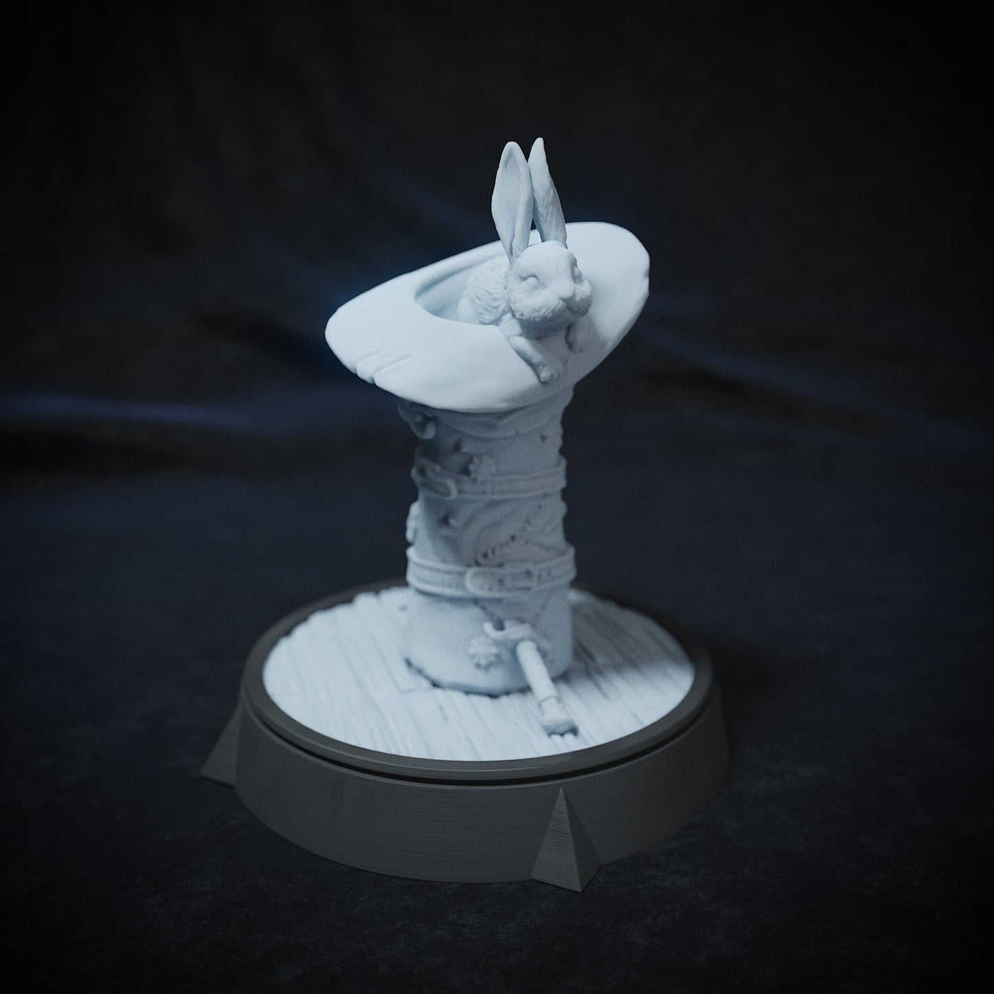 Rabbit of Caerbannog, Bunny in a Hat | Tabletop Scale | TTRPG D&D Miniature | Cripta Studios | Unpainted, Unplated Resin 8k