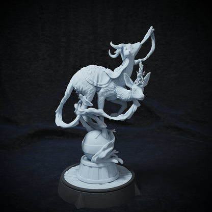 Two-Headed Deer Circus Act | Tabletop or Display Scale | TTRPG Miniature | Cripta Studios
