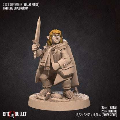 Bullet Rings, Halflings, Hobbits, Fellowship Explorers | TABLETOP SCALE | TTRPG Miniature | Bite the Bullet | Unpainted, Unplated Resin 8k