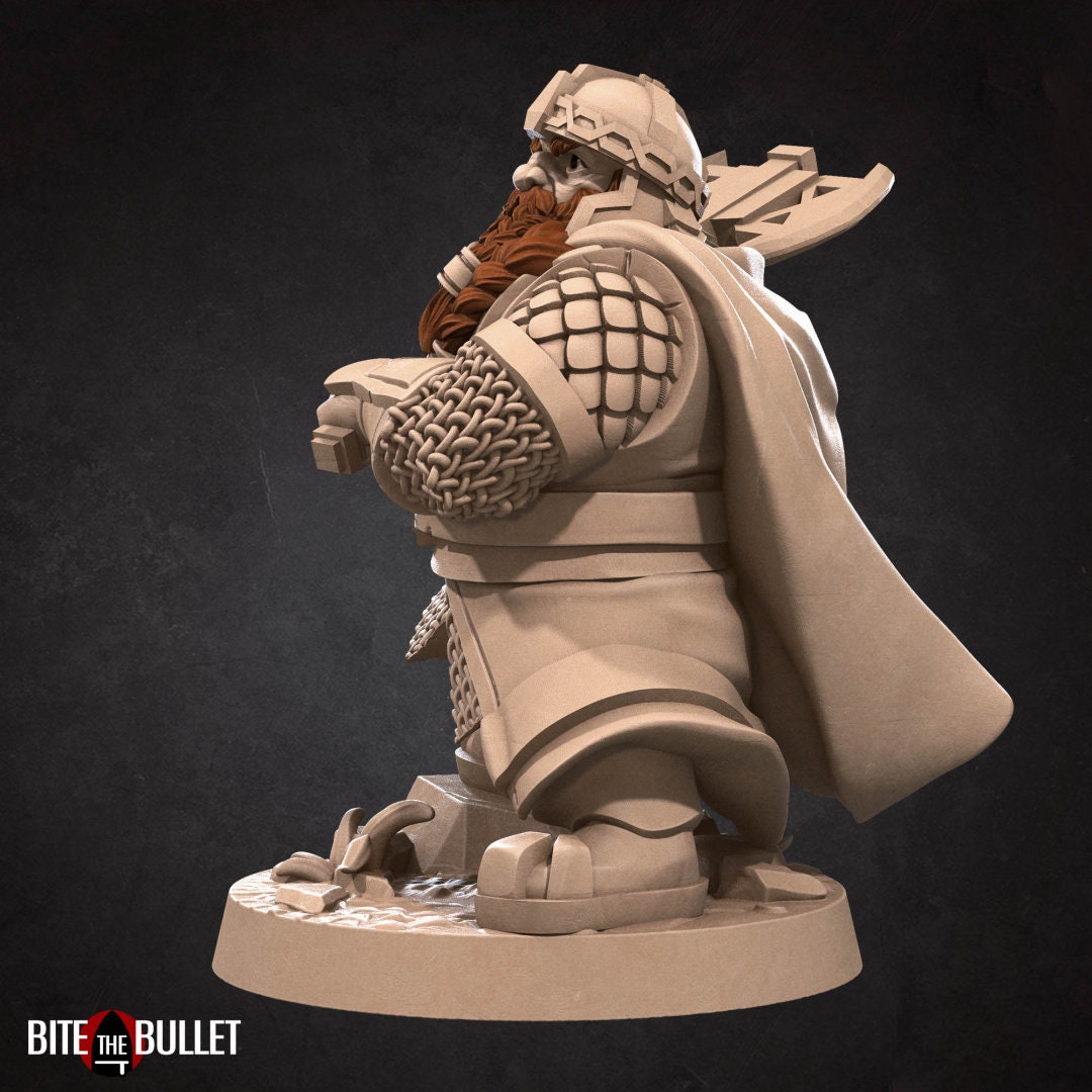 Bullet Rings, Dwarf Explorer, Fellowship Explorers | TABLETOP SCALE | TTRPG Miniature | Bite the Bullet | Unpainted, Unplated Resin 8k