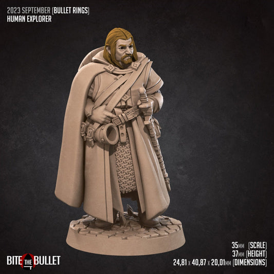 Bullet Rings, Human, Fellowship Explorers | TABLETOP SCALE | TTRPG Miniature | Bite the Bullet | Unpainted, Unplated Resin 8k