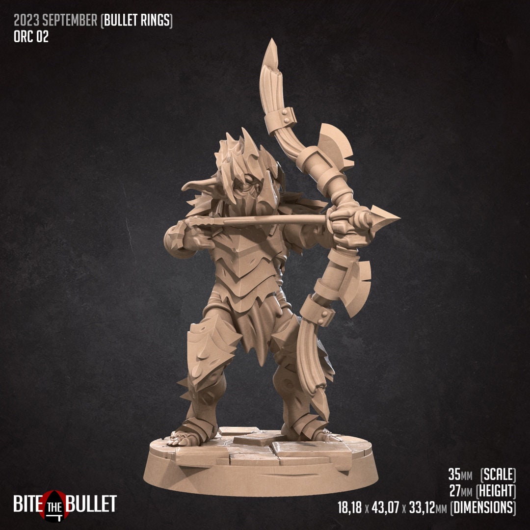 Bullet Rings, Orcs, Mines Monsters | TABLETOP SCALE | TTRPG Miniature | Bite the Bullet | Unpainted, Unplated Resin 8k