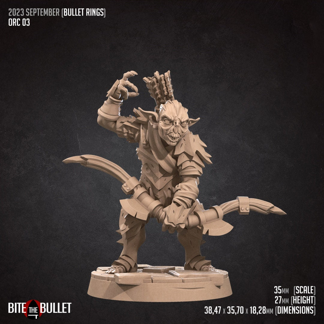 Bullet Rings, Orcs, Mines Monsters | TABLETOP SCALE | TTRPG Miniature | Bite the Bullet | Unpainted, Unplated Resin 8k