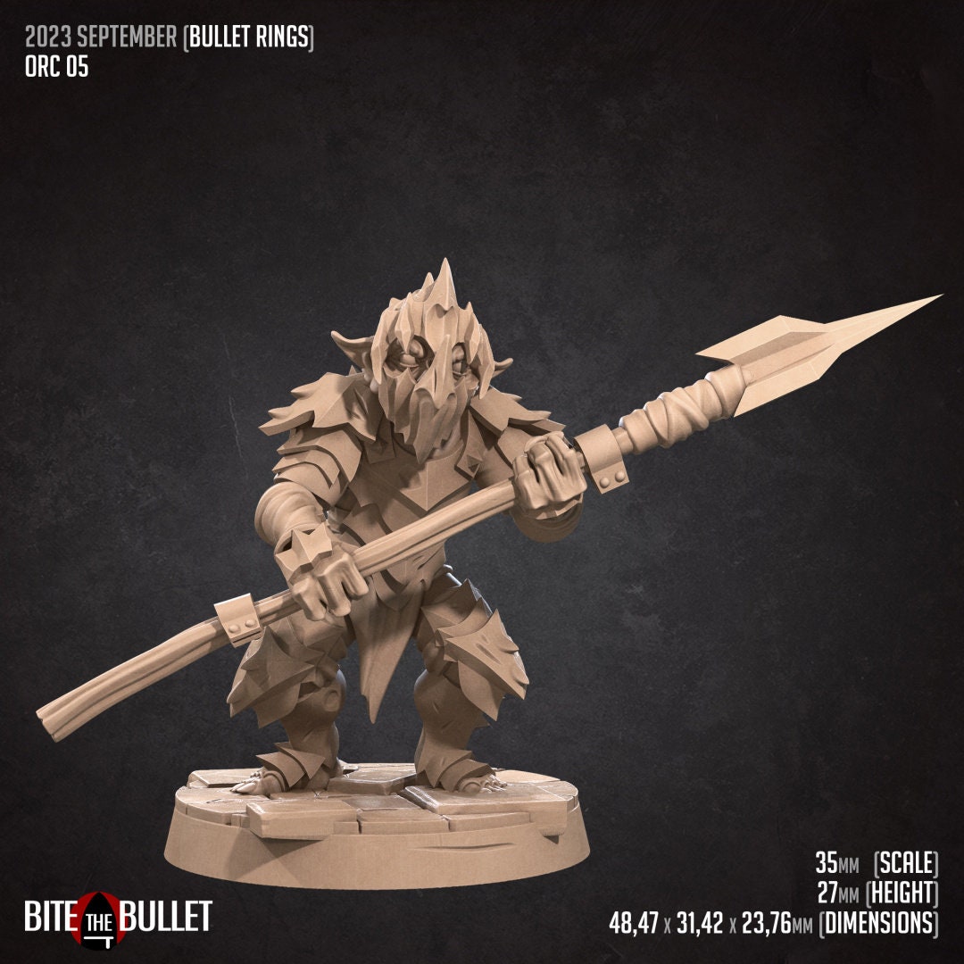 Bullet Rings, Orcs, Mines Monsters | TABLETOP SCALE | TTRPG Miniature | Bite the Bullet | Unpainted, Unplated Resin 8k