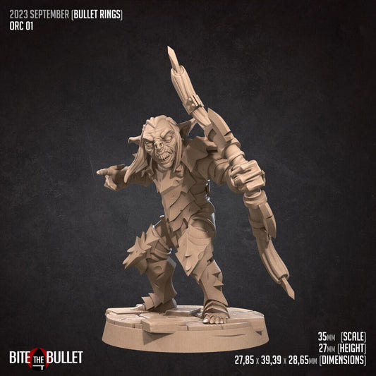 Bullet Rings, Orcs, Mines Monsters | TABLETOP SCALE | TTRPG Miniature | Bite the Bullet | Unpainted, Unplated Resin 8k