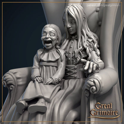 Alice and Orthanc the Doll | Wicked Hills Asylum | D&D TTRPG Miniature | Great Grimoire