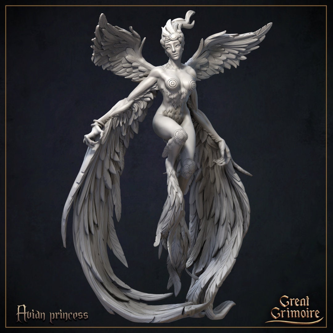 Avian Princess | Curse of the Celestial Children | D&D Tabletop Miniature | Great Grimoire