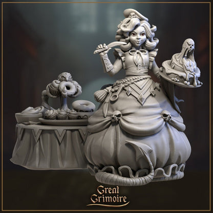 Bakery Girl, Ghost Baker | Merchants of the Mystic Market | Tabletop Gaming Miniature | Great Grimoire