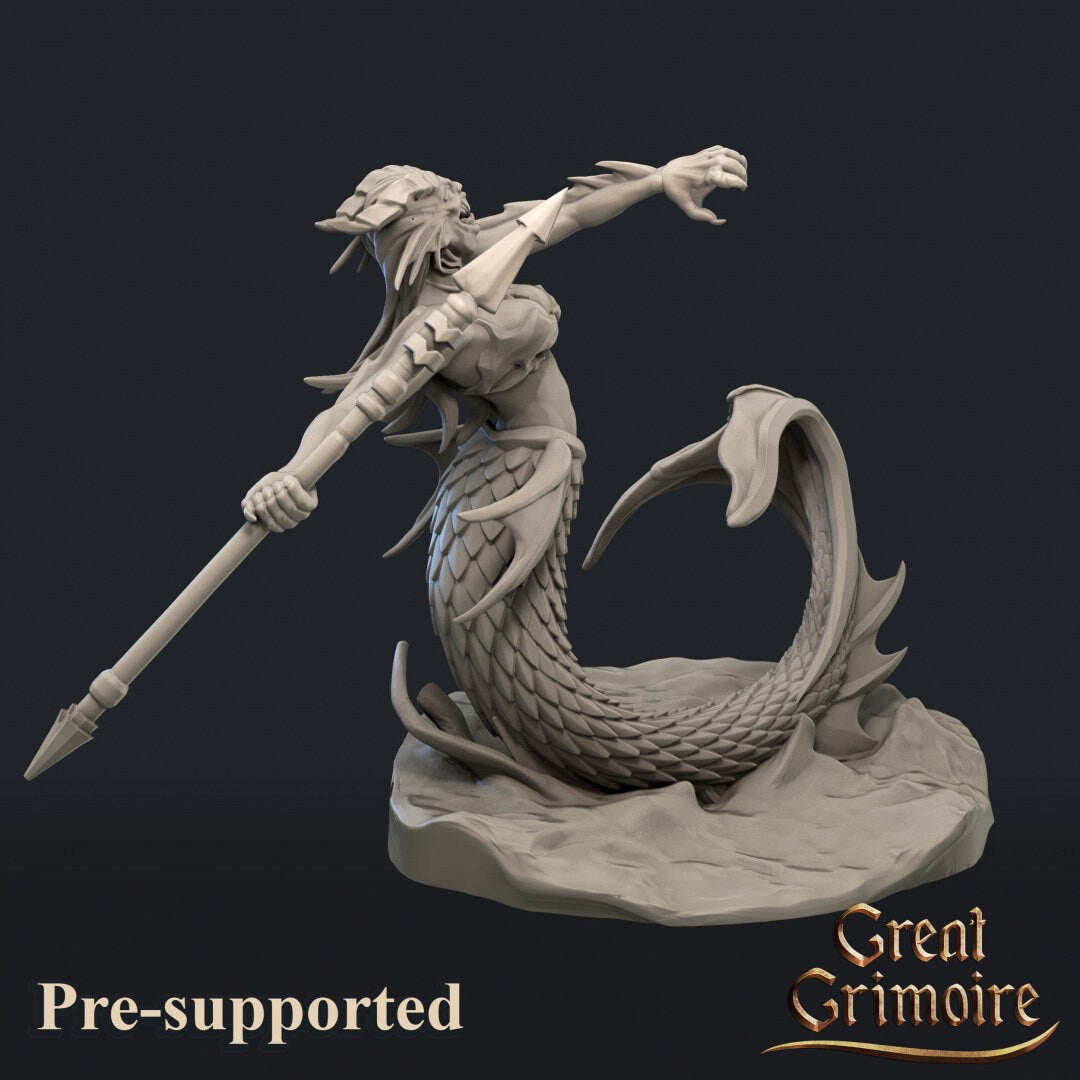 Battle, Harpy vs. Siren | TTRPG Miniature | Great Grimoire | Unpainted, Unplated Resin 8k