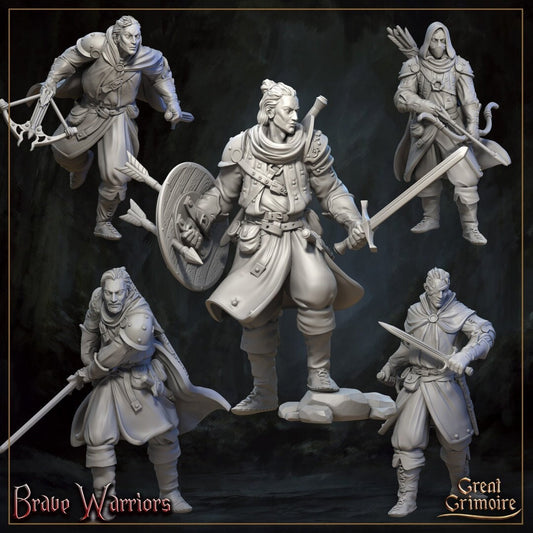 Gaven & His Brave Warriors | Horrors of the Underground | D&D Tabletop Miniature | Great Grimoire