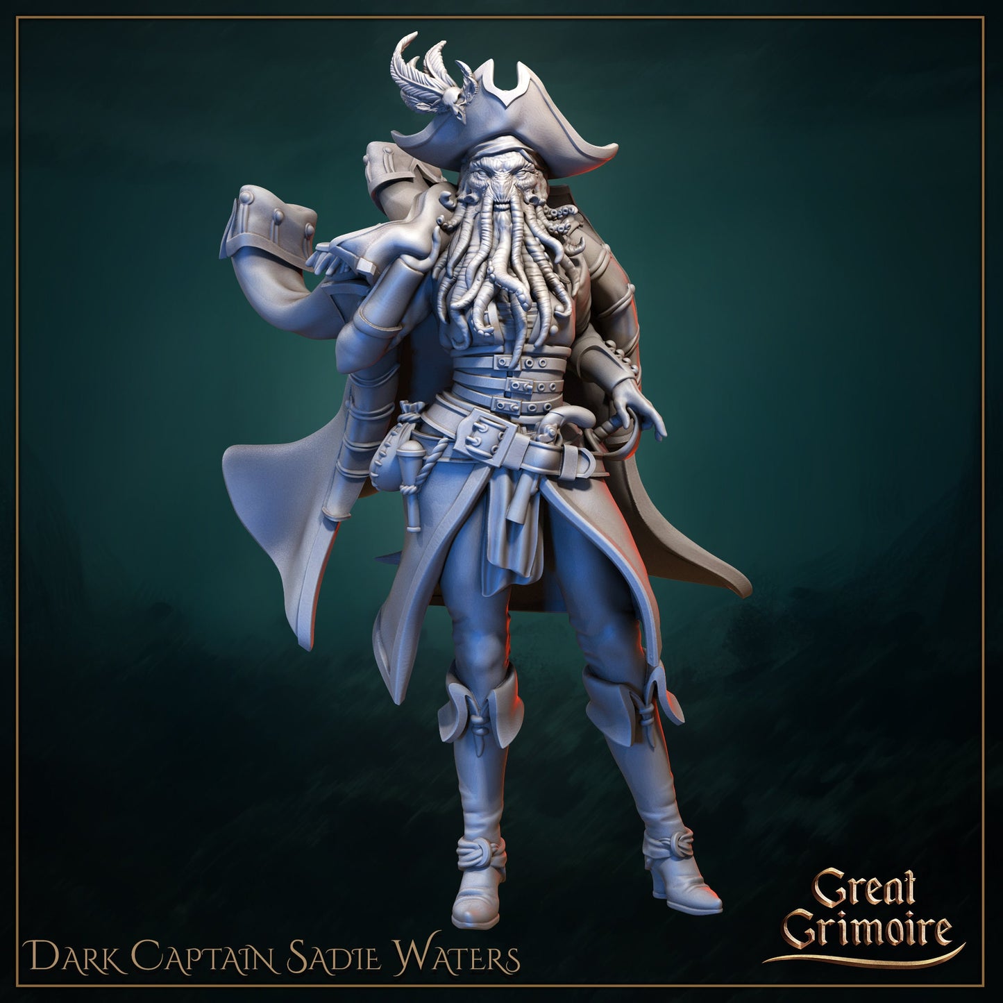 Captain Sadie Waters, Cursed Pirate | Gathering Storm | D&D Tabletop Miniature | Great Grimoire