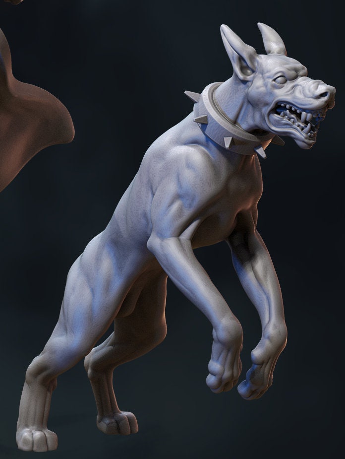 Celia LeFleur, Monster Hunter with Dogs | Cursed in Stone | D&D Tabletop Miniature | Great Grimoire