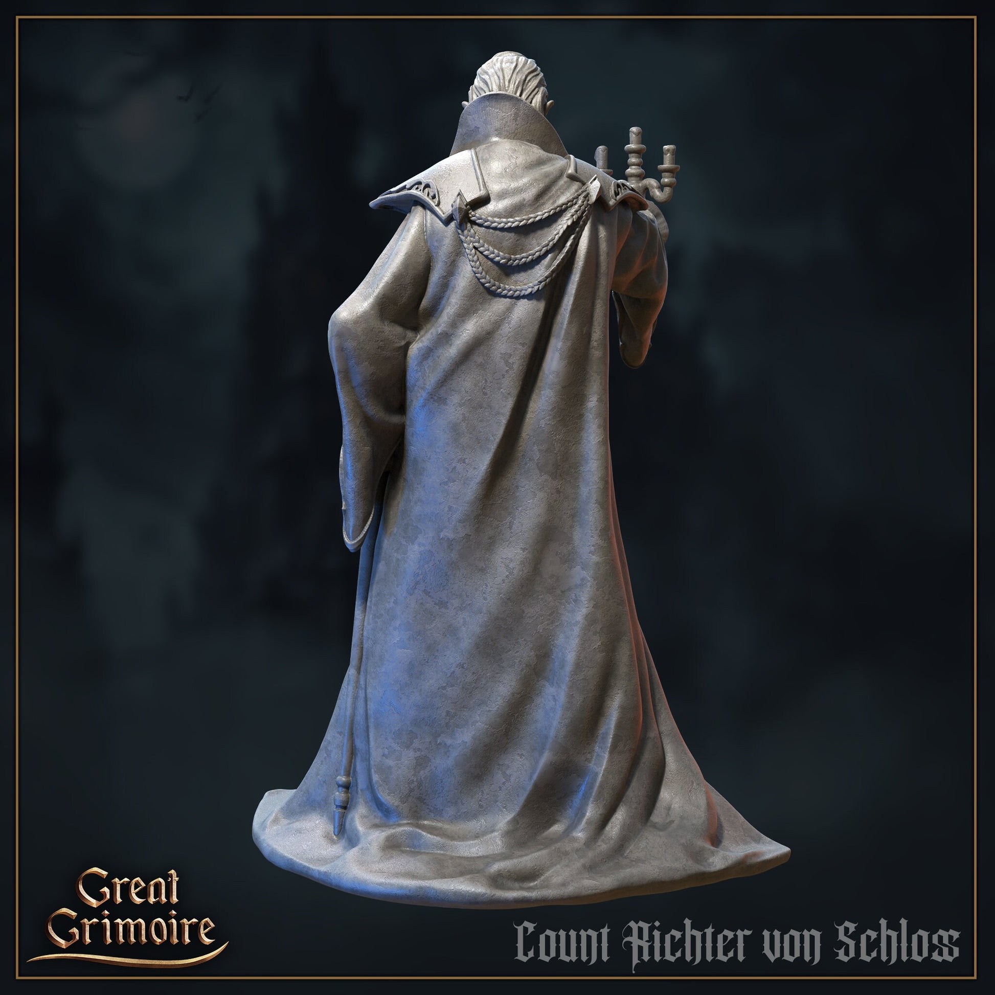 Count Richter von Schloss, Vampire Noble | Cursed in Stone | D&D Tabletop Miniature | Great Grimoire