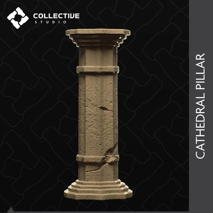 Columns, Pillars, Fire, Dragon Egg, Dwarven, Cathedral, Gem | D&D Scatter Miniature | Collective Studio