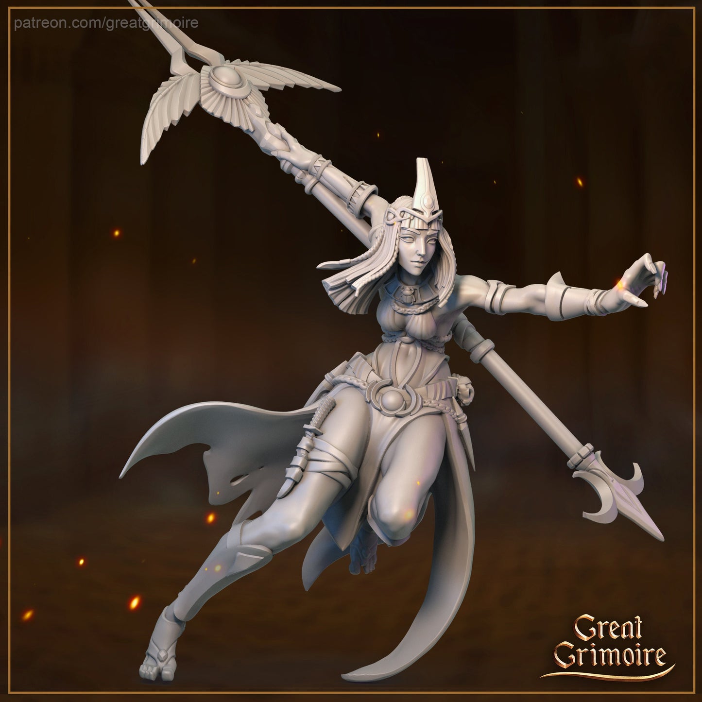 Dalia, Egyptian Warrior Beauty | Road to the Afterlife | Tabletop Gaming Miniature | Great Grimoire