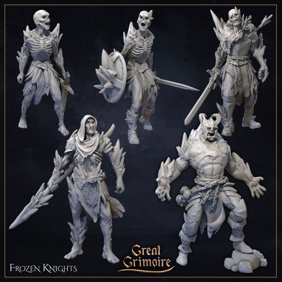Frozen Knights | TABLETOP SCALE | D&D TTRPG Miniature | Great Grimoire
