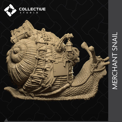 Merchant Snail, Fairy Littling Pack | Solid, Not Playable Building | D&D Tabletop Gaming Scatter Miniature | Collective Studio