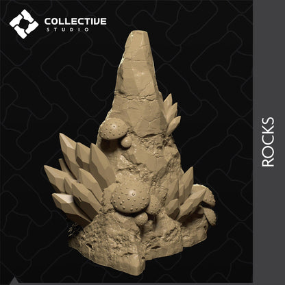 Rocks, Crystals, and Mushrooms | D&D Scatter Miniature | Collective Studio