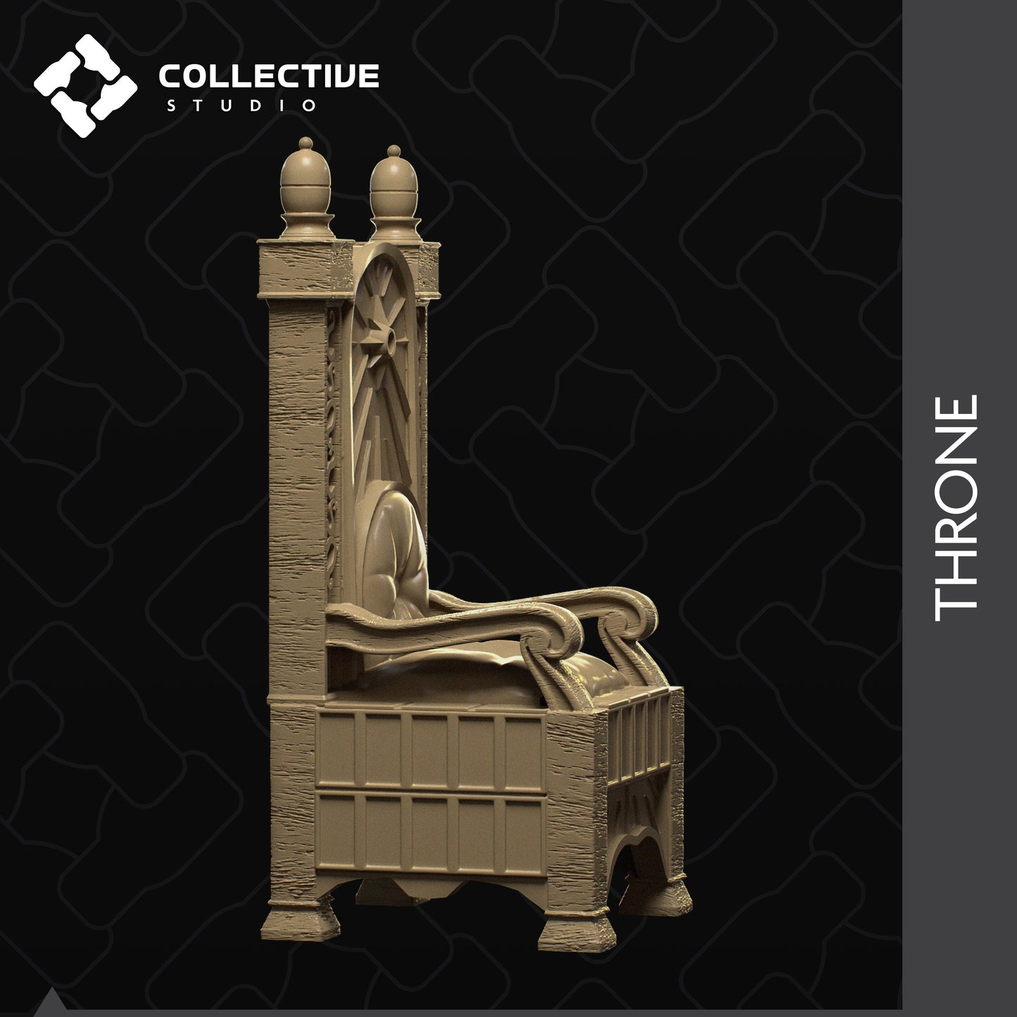 Thrones, Large, Fur, Tall, Wood | D&D Scatter | Collective Studio