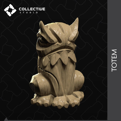 Totem, Sacred Sculpture, Owl Frog Tiger | D&D Tabletop Role Playing Game Scatter | Diorama | Collective Studio