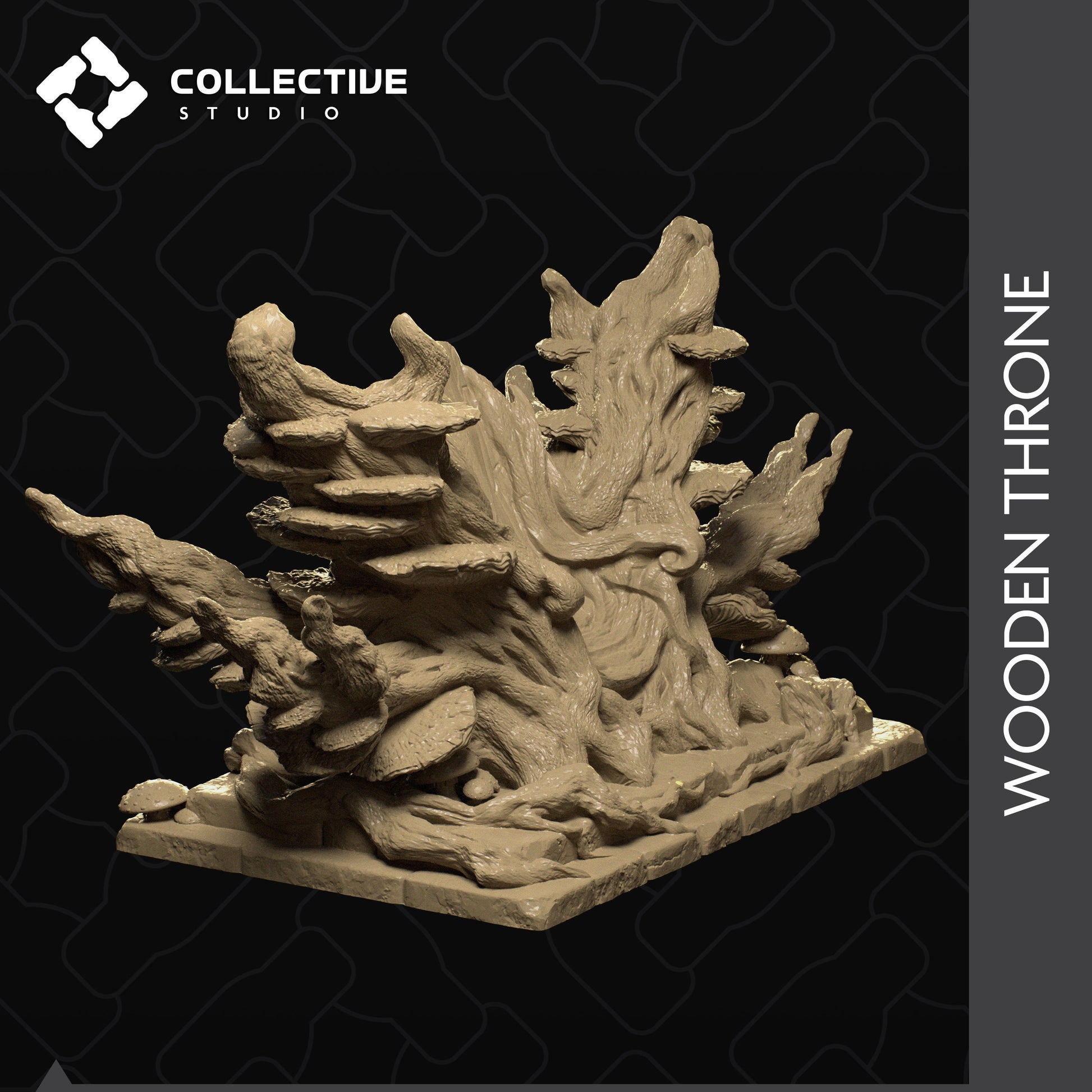 Thrones, Large, Fur, Tall, Wood | D&D Scatter | Collective Studio