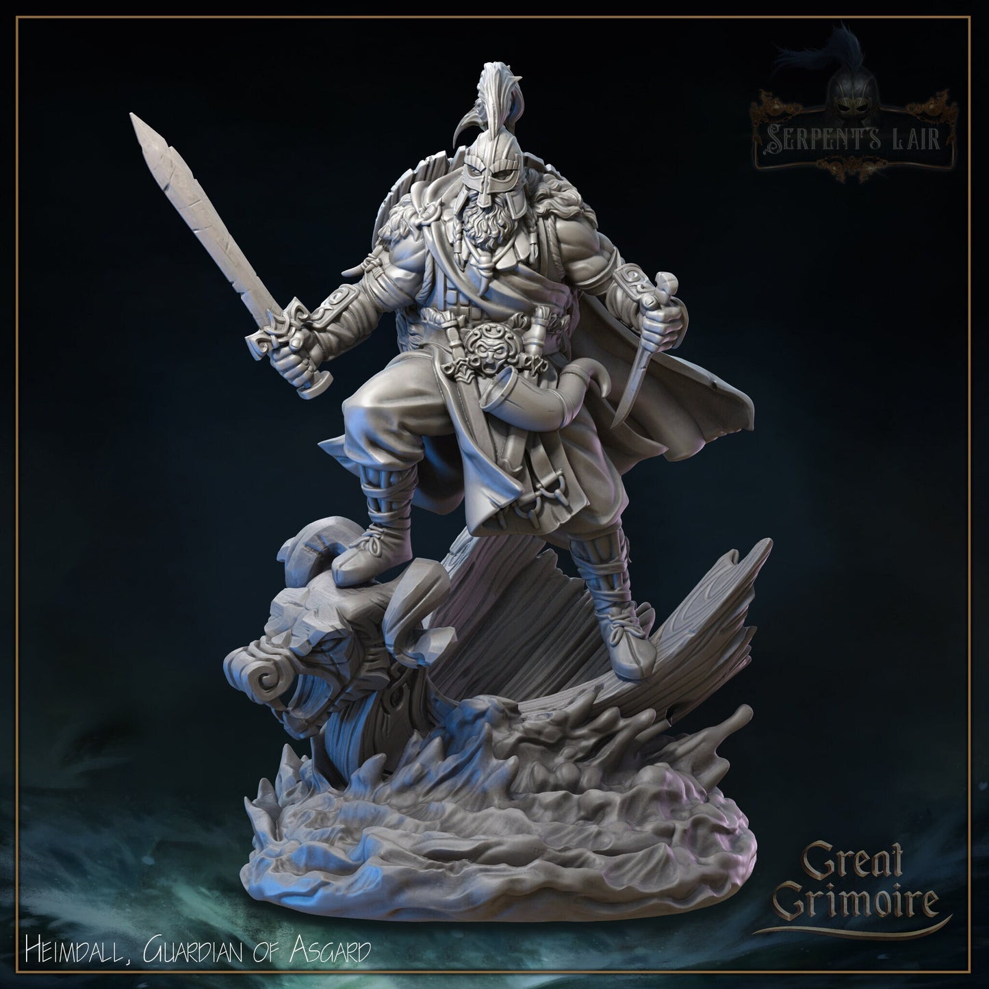 Heimdallr, Guardian of Asgard | Serpents Lair | Tabletop Gaming Miniature | Great Grimoire