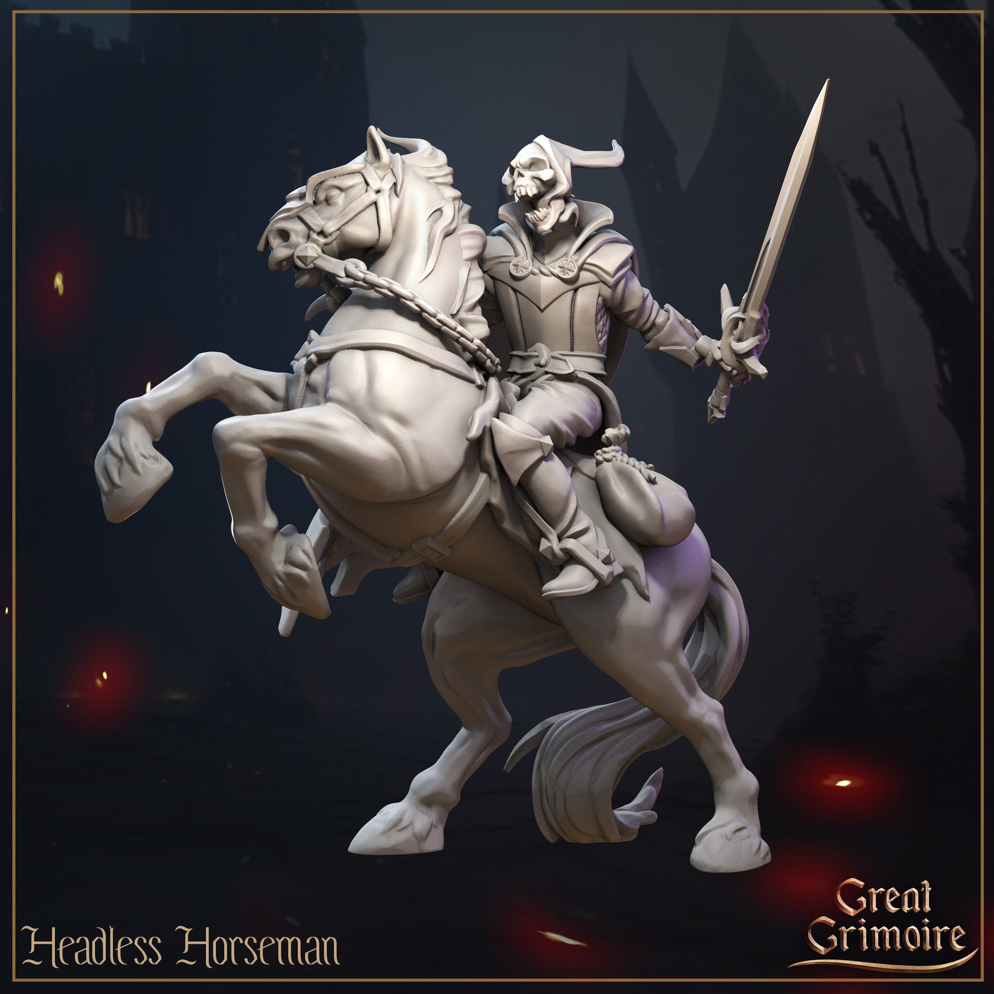 Horseman | TTRPG Miniature | Great Grimoire | Unpainted, Unplated Resin 8k