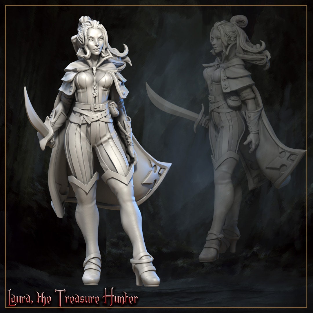 Laura, the Treasure Hunter | Horrors of the Underground | D&D Tabletop Miniature | Great Grimoire