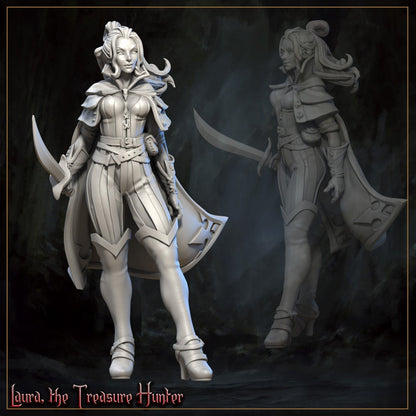 Laura, the Treasure Hunter | Horrors of the Underground | D&D Tabletop Miniature | Great Grimoire