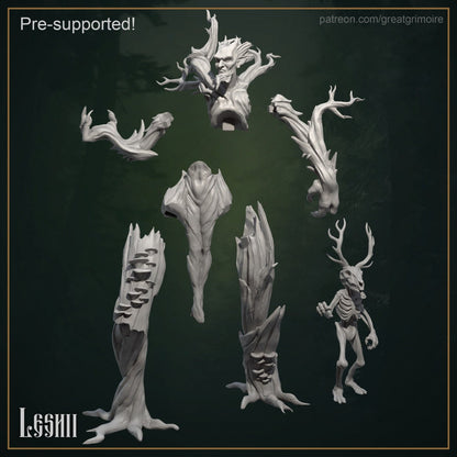 Leshii and Forest Spirit | TTRPG Miniature | Great Grimoire | Unpainted, Unplated Resin 8k