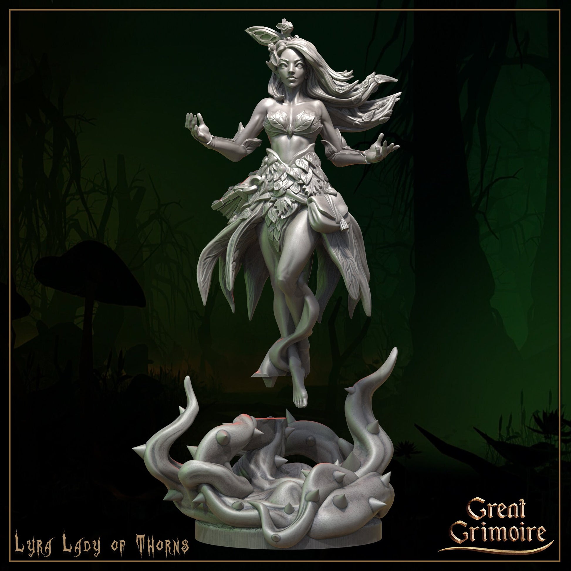 Lyra, Lady of Thorns | Song of the Forest | D&D TTRPG Miniature | Great Grimoire