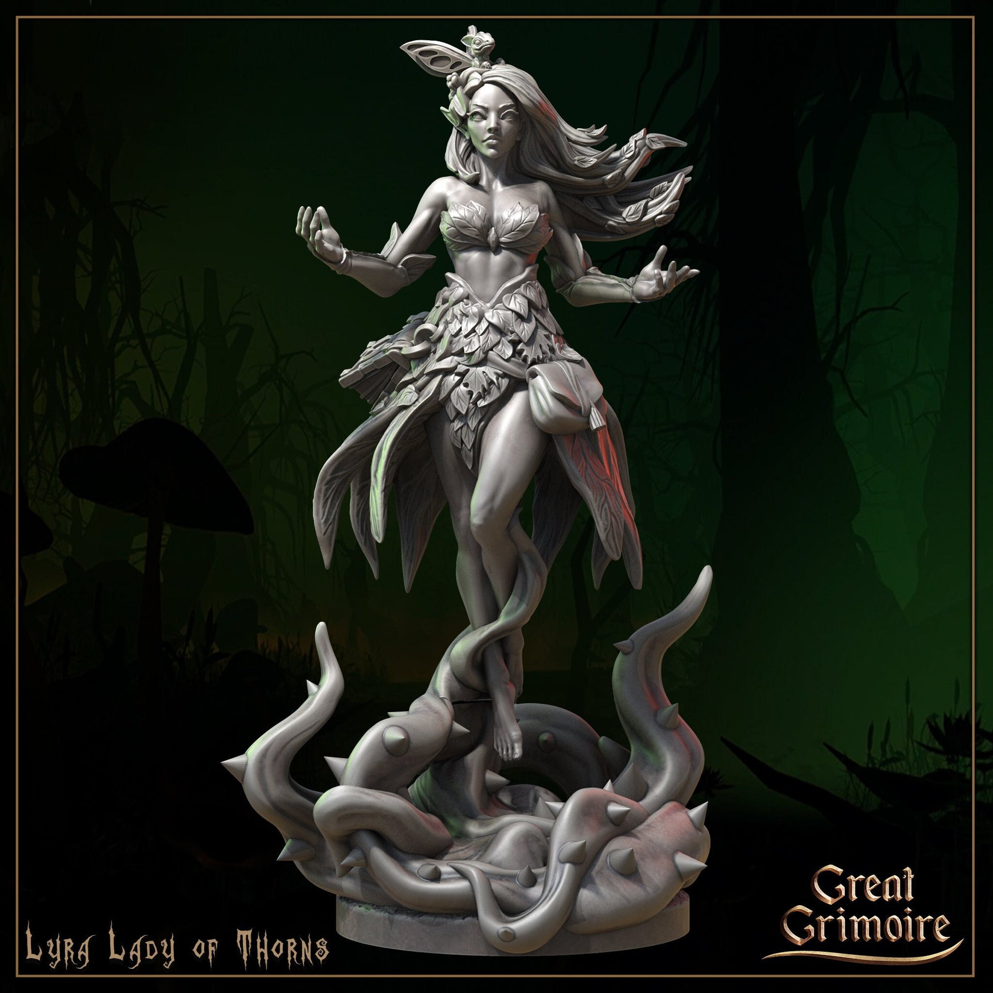 Lyra, Lady of Thorns | Song of the Forest | D&D TTRPG Miniature | Great Grimoire