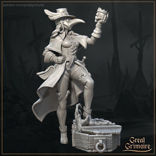 Masked Plague, Doctor Necromancer | TABLETOP SCALE | D&D TTRPG Miniature | Great Grimoire