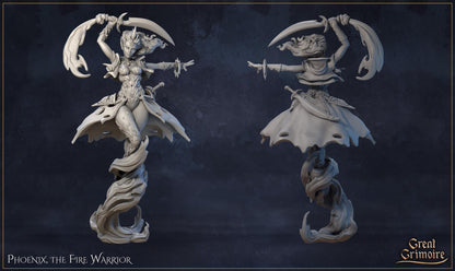 Phoenix, the Fire Warrior | Elemental Awakening | D&D Tabletop Miniature | Great Grimoire