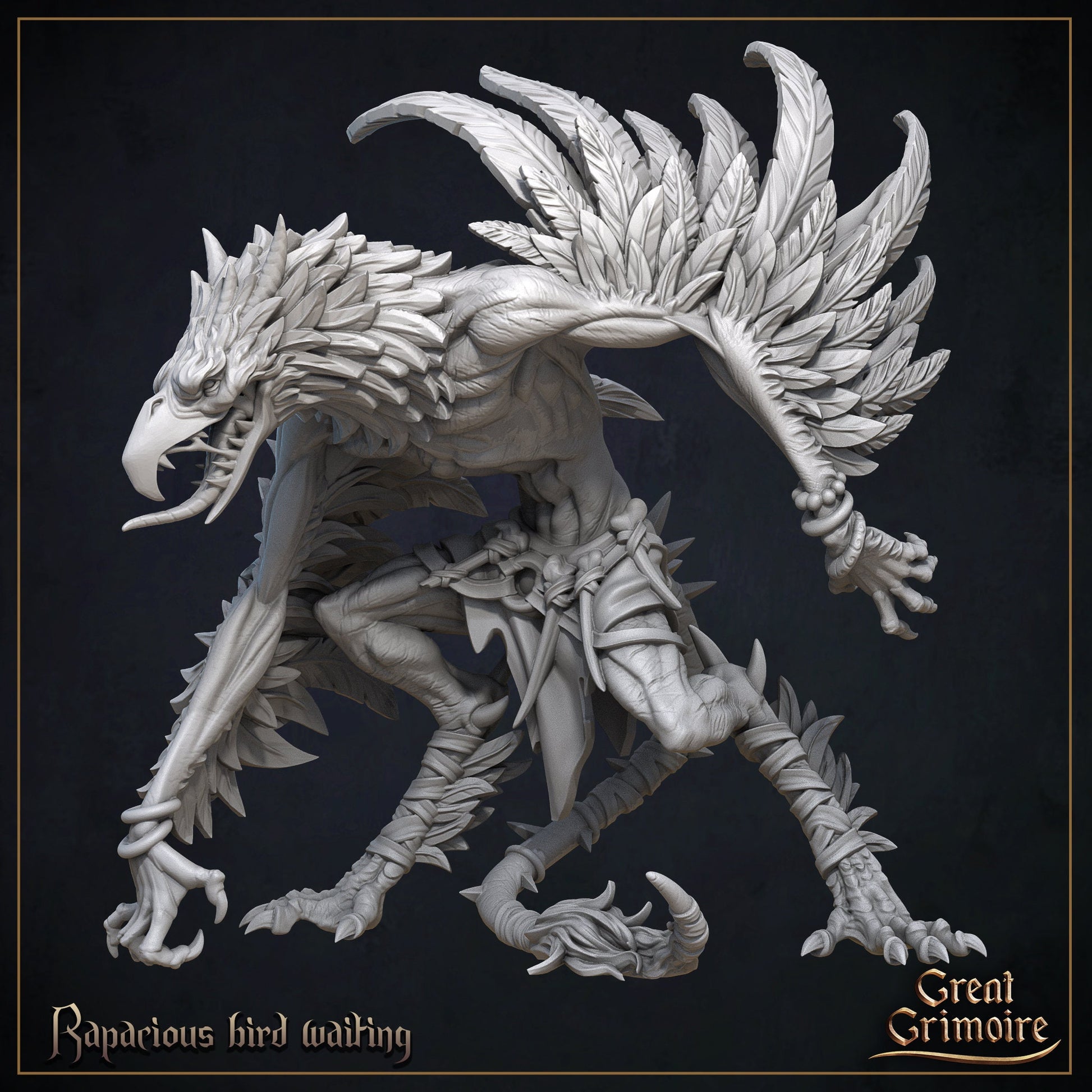 Rapacious Birds, Feathered Beasts | Curse of the Celestial Children | D&D Tabletop Miniature | Great Grimoire
