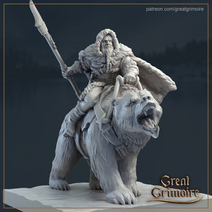 Roar and Bear | TTRPG Miniature | Great Grimoire | Unpainted, Unplated Resin 8k
