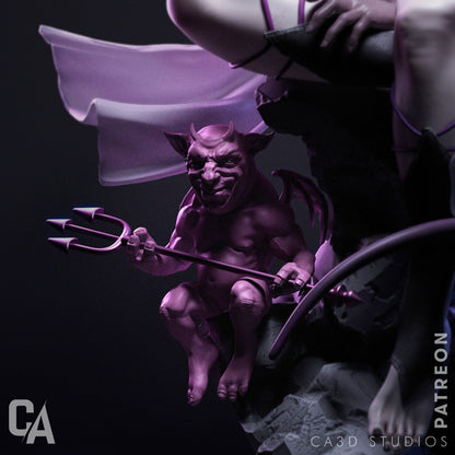 1:12 Sitting Succubus | Resin Garage Kit Sculpture Anime Video Game Fan Art Statue | CA 3D Studios
