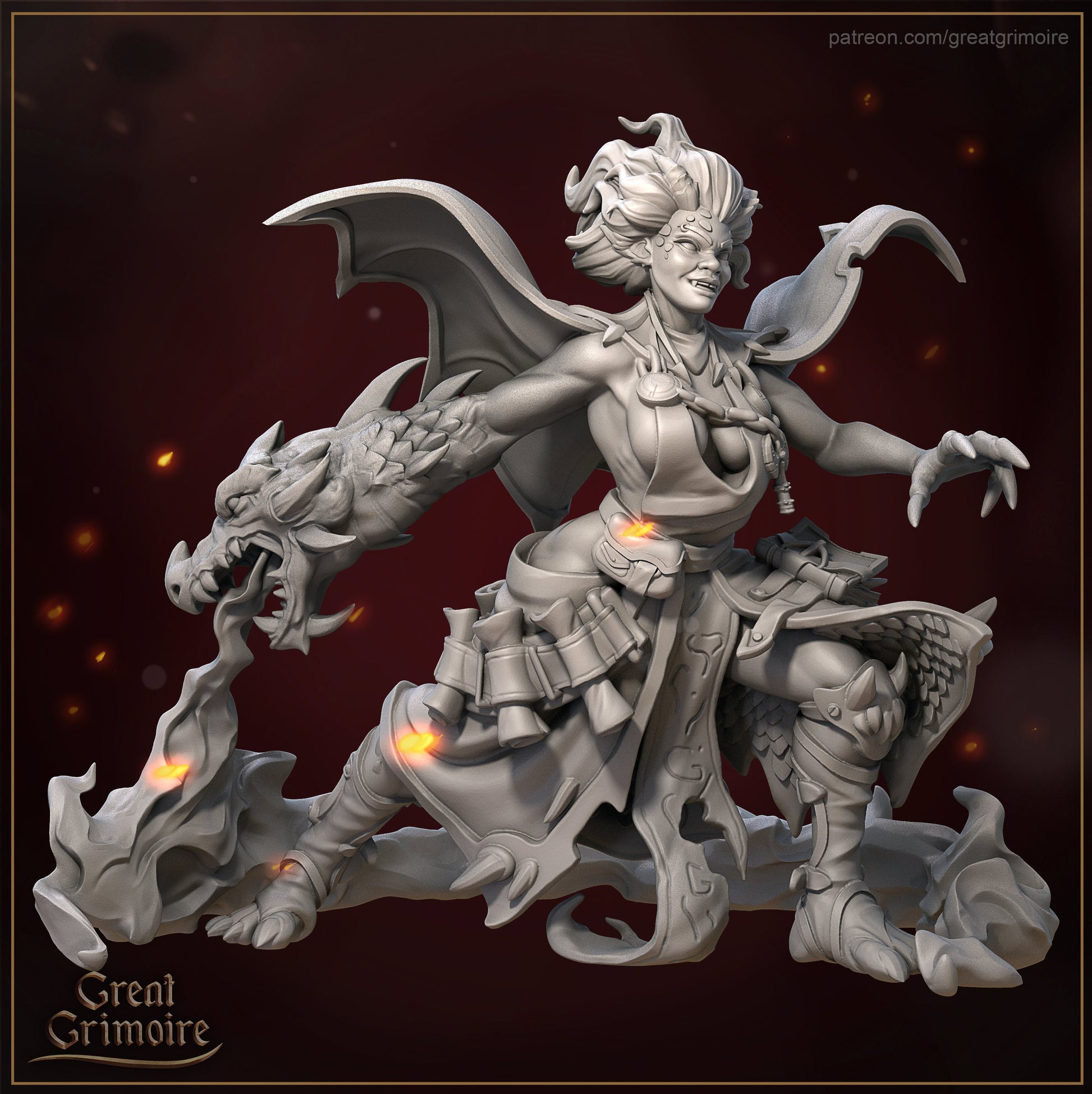 Tanis, the Dragon Heiress | Lodge of the Dark Arts | Tabletop Gaming Miniature | Great Grimoire